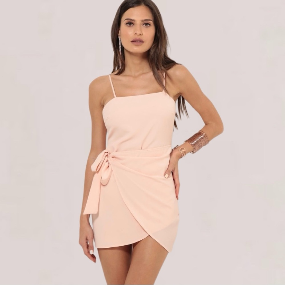 Lucy in the Sky Pink Double Tie Wrap Dress Size Small